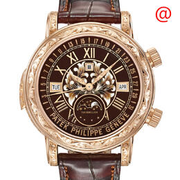Patek Philippe Grand Complications Sky Moon Tourbillon Hand Wind Brown Dial Mens Watch 6002r-001