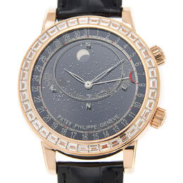 Patek Philippe Grand Complications Diamond Black Dial Mens Watch 6104r-001