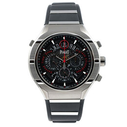 Piaget Protocol Flyback GMT Black Dial Titanium Rubber Strap Mens Watch GOA35001 g0a35001