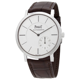 Piaget Altiplano Automatic Silver Dial Brown Leather Mens Watch G0A35130 goa35130