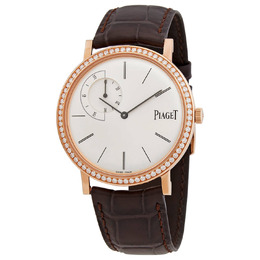 Piaget Altiplano Silver Dial 18K Rose Gold Diamond Mens Watch GOA36118 g0a36118