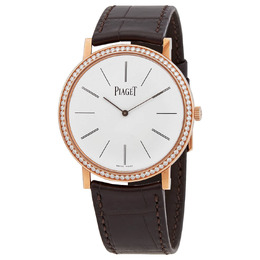 Piaget Altiplano White Dial Brown Alligator Leather Automatic Mens Watch GOA36125 g0a36125