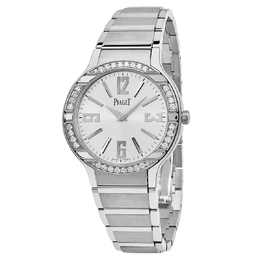Piaget Polo Silver Dial 18Kt White Gold Bracelet Diamond Ladies Watch g0a36231