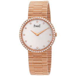 Piaget Altiplano Traditional Hand Wind Diamond Silver Dial Ladies Watch g0a37046