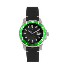 Nautis Dive Pro 200 Mens Watch GL1909-G, Black Dial Quartz Movement with Green Bezel