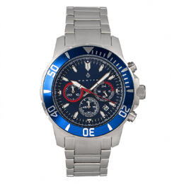 Nautis Dive Chrono 500 Series Mens Watch - Quartz Chronograph Black Dial with Blue Bezel (Article: 17065-d)