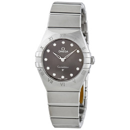 Omega Constellation Manhattan Quartz Diamond Grey Dial Ladies Watch 131.10.28.60.56.001