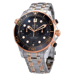 Omega Seamaster 300 Master Co-Axial Chronograph Automatic Chronometer Black Dial Mens Watch 210.20.44.51.01.001