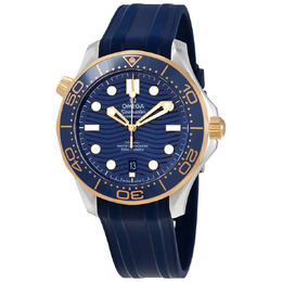Omega Seamaster Automatic Chronometer Steel & 18kt Yellow Gold Blue Dial Mens Watch 210.22.42.20.03.001