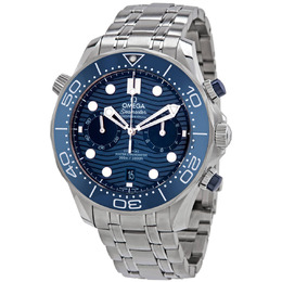 Omega Seamaster Diver Chronograph Automatic Chronometer Blue Dial Mens Watch 210.30.44.51.03.001