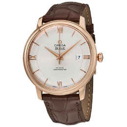 Omega Deville Co-Axial 18kt Rose Gold Automatic Silver Dial Mens Watch 42453402002001