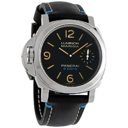 Panerai Luminor Left-Handed Hand Wind Black Dial Mens Watch pam00796