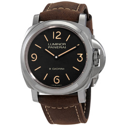 Panerai Luminor 8 Giorni Hand Wind Black Dial Mens 44 mm Watch pam00914