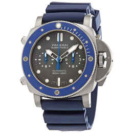Panerai Submersible Chrono Guillaume Nery Edition Chronograph Automatic Shark Grey Dial Mens 47 mm Watch pam00982