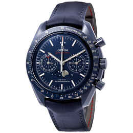 Omega Speedmaster Blue Ceramic Dial Automatic Mens Moonphase Watch 304.93.44.52.03.001