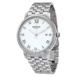 Men's Montblanc Tradition 112610 White Dial Automatic Stainless Steel Watch