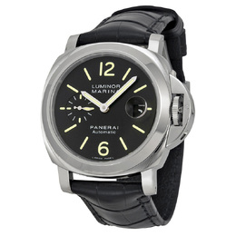 Pre-owned Panerai Luminor Marina Black Dial Mens Watch pam00104