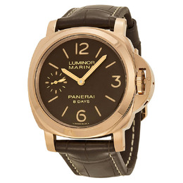 Panerai Luminor Marina Brown Dial 18kt Rose Gold Mens Watch pam00511
