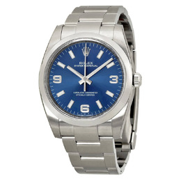 Rolex Oyster Perpetual 34 Blue Dial Stainless Steel Bracelet Automatic Mens Watch 114200blaso