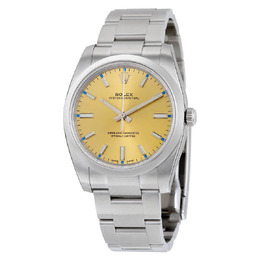 Rolex Oyster Perpetual 34 Champagne Dial Stainless Steel Bracelet Automatic Mens Watch 114200cso