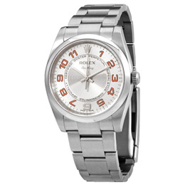Rolex Oyster Perpetual 34 Silver Dial Stainless Steel Bracelet Automatic Mens Watch 114200scoao