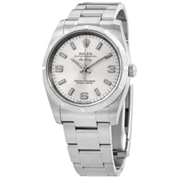 Rolex Air King Silver Dial Stainless Steel Oyster Bracelet Automatic Mens Watch 114210saso