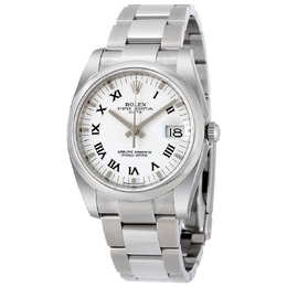 Rolex Oyster Perpetual Date 34 White Dial Stainless Steel Bracelet Automatic Mens Watch 115200wro