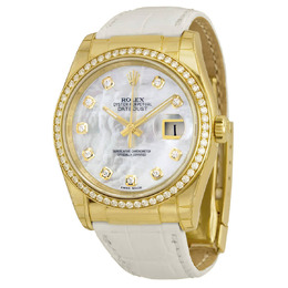 Rolex Datejust Mother of Pearl Dial 18kt Yellow Gold Ladies Watch 116188mdl