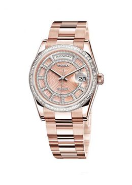 Rolex Day-Date Carousel of Pink Mother of Pearl Dial 18ct Everose gold Automatic Unisex Watch 118395br
