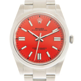 Rolex Oyster Perpetual 41 Automatic Coral Red Dial Mens Watch 124300crlrdso