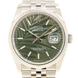 Rolex Datejust 36 Automatic Olive Green Palm Ladies Watch 126200gnsplmj