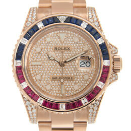 Rolex GMT-Master II GMT Diamond Diamond Pave Dial Mens Watch 126755saru-pave