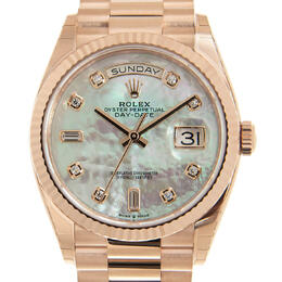 Rolex Day-Date 36 Mother of Pearl Diamond Dial Automatic 18kt Everose Gold President Watch 128235mdp