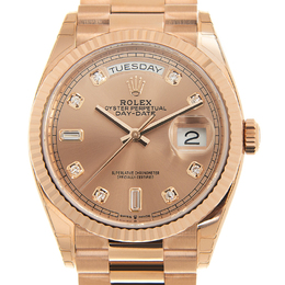 Rolex Day-Date 36 Automatic Diamond Dial 18kt Everose Gold President Watch 128235pdp