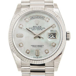 Rolex Day-Date 36 Automatic Mother of Pearl Diamond Dial President Watch 128239mdp