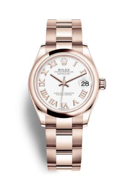 Rolex Datejust 31 White Dial Ladies 18 ct Everose Gold Oyster Watch 278245wro