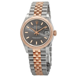 Rolex Datejust 31 Dark Rhodium Dial Automatic Ladies Steel and 18kt Everose Gold Jubilee Watch 278271drsj