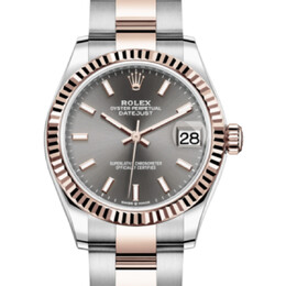 Rolex Datejust 31 Dark Rhodium Dial Automatic Ladies Steel and 18kt Everose Gold Oyster Watch 278271drso