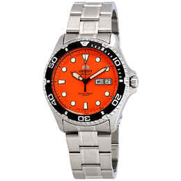 Orient Ray Raven II Automatic Orange Dial Mens Watch faa02006m9
