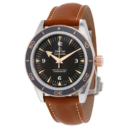 Omega Seamaster 300 Black Dial Brown Leather Mens Watch 233.22.41.21.01.002