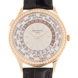 Patek Philippe Complications GMT Diamond Ivory Dial Ladies Watch 7130r-013