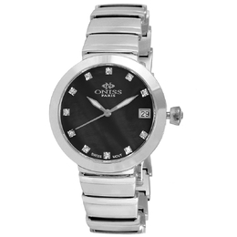 Oniss ON5559SS Quartz Black Dial Ladies Watch