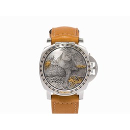 Panerai Sealand Florida Panther Purdey Limited Edition Automatic Chronometer Silver Dial Mens Watch pam 845