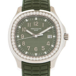 Patek Philippe Aquanaut Luce Quartz Diamond Green Dial Ladies Watch 5267-200a-011