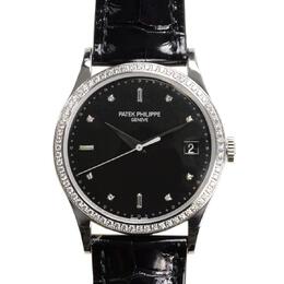 Patek Philippe Calatrava Automatic Diamond Black Dial Mens Watch 5297g-001