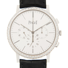Piaget Altiplano Silver Dial 18K White Gold Diamond Mens Watch goa40031