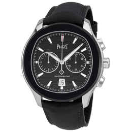 Piaget Polo S Black Horizontal Dial Automatic Mens Chronograph Watch g0a42002