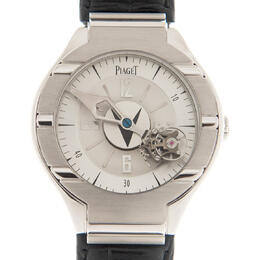 Piaget Polo Tourbillon Hand Wind Silver Dial Mens Watch g0a31123