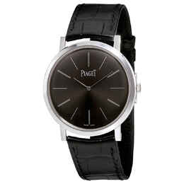 Piaget Altiplano Mechanical Black Dial 18Kt White Gold Mens Watch GOA29113 g0a29113