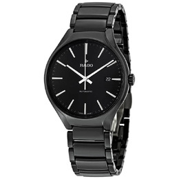 Rado True Automatic Black Dial Black Ceramic Mens Watch r27056152